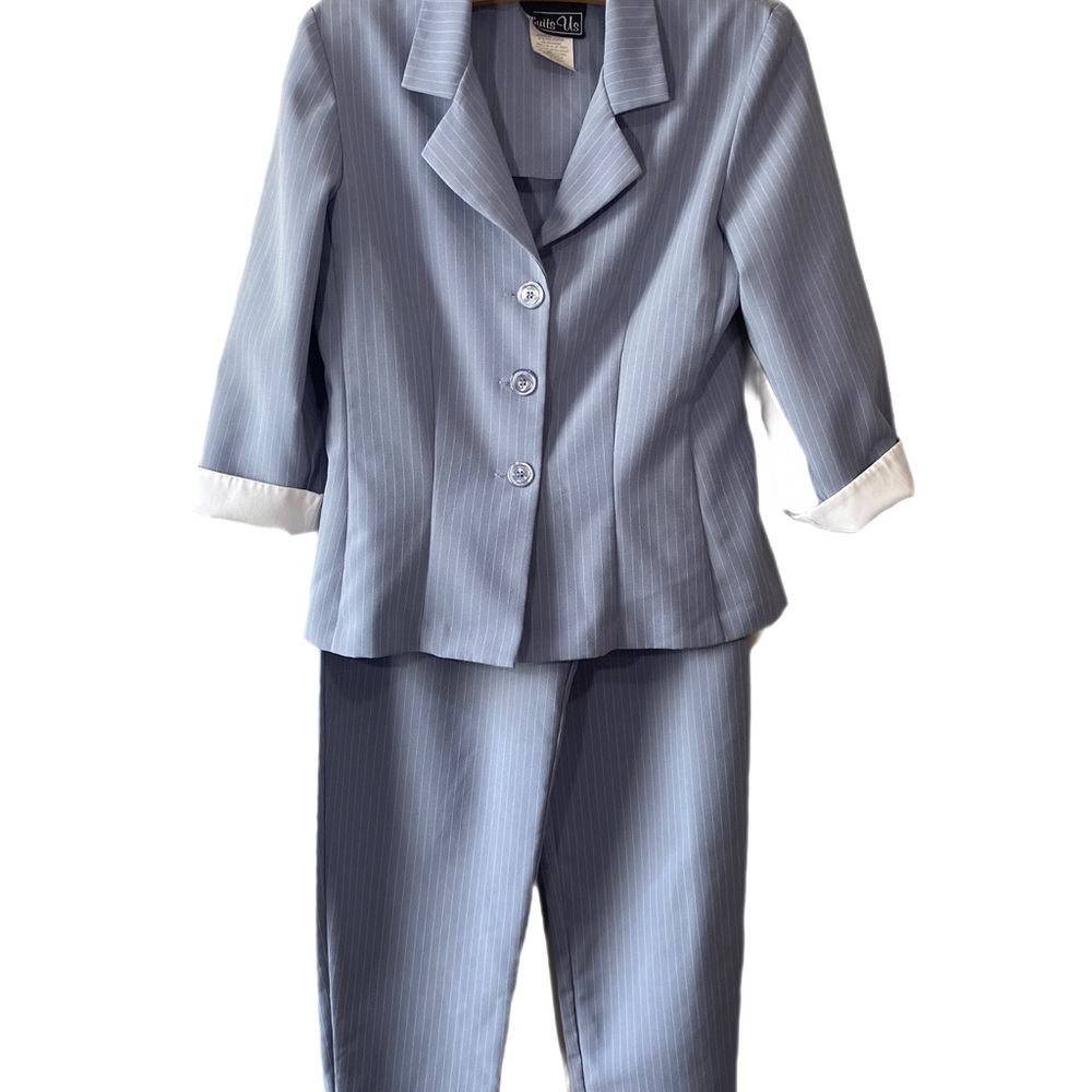 Vintage 3 Piece Suits Us Pinstripe Suit Blazer Pencil Skirt & Pants Women’s 5/6
